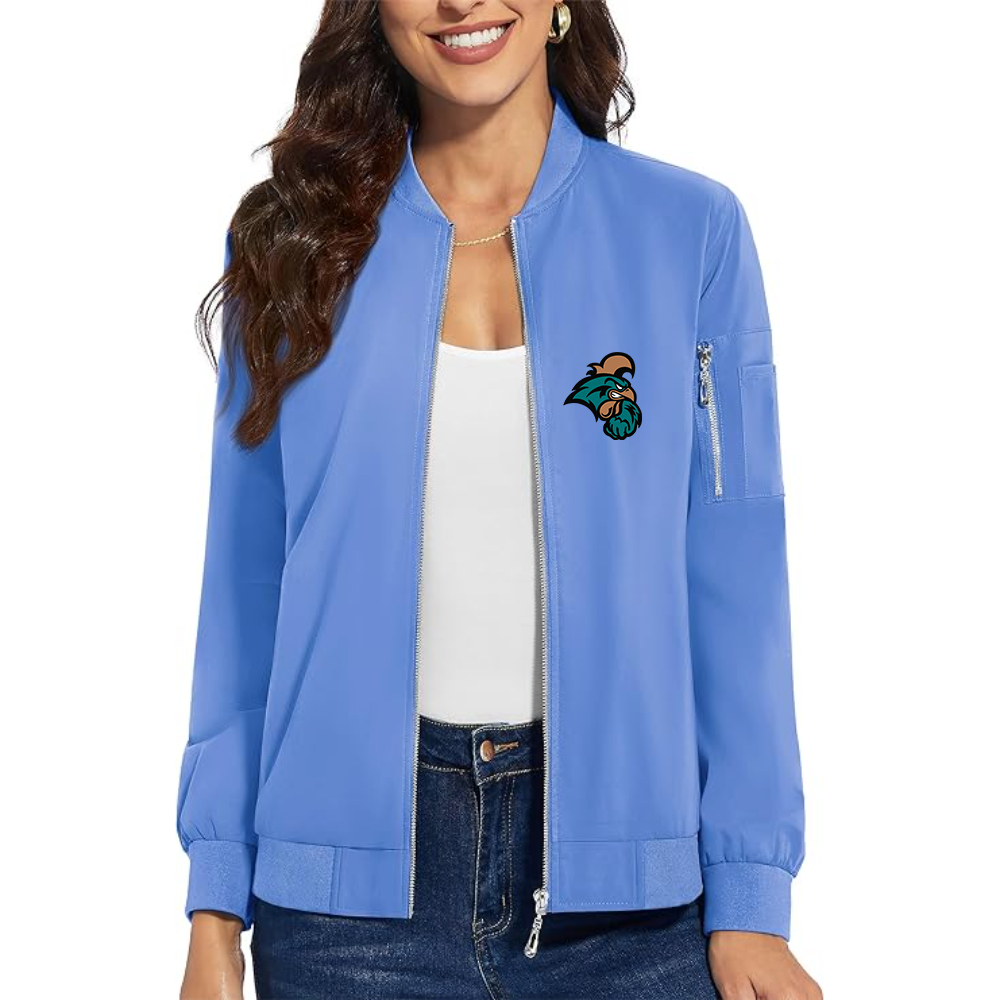 Women's Coastal Carolina Chanticleers  Premium Bomber Jacket with Polished Detailing and Functional Sleeve Pocket Modern Luxury Outerwear