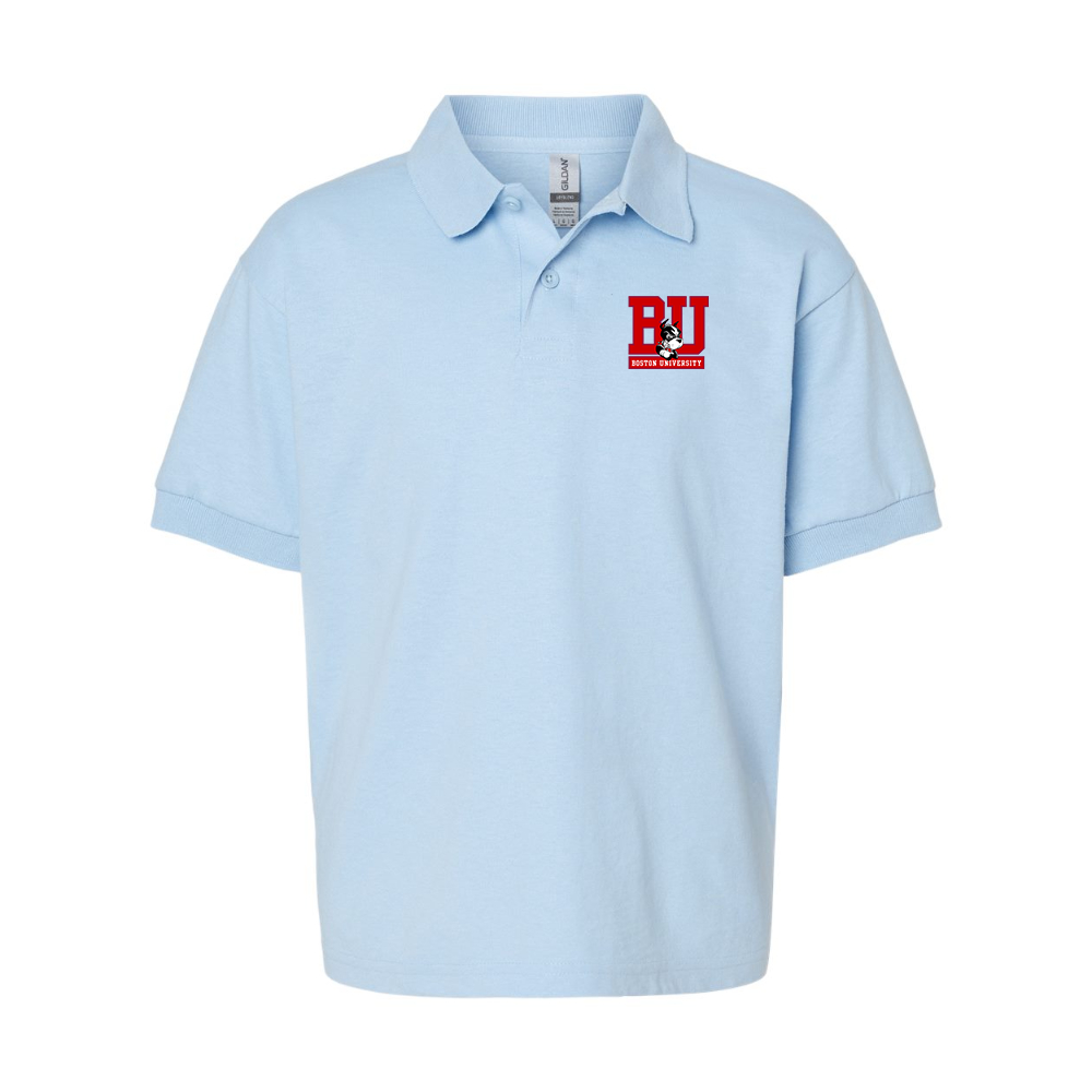 Youth Boston University Terriers Gildan Dry Blend Jersey Polo