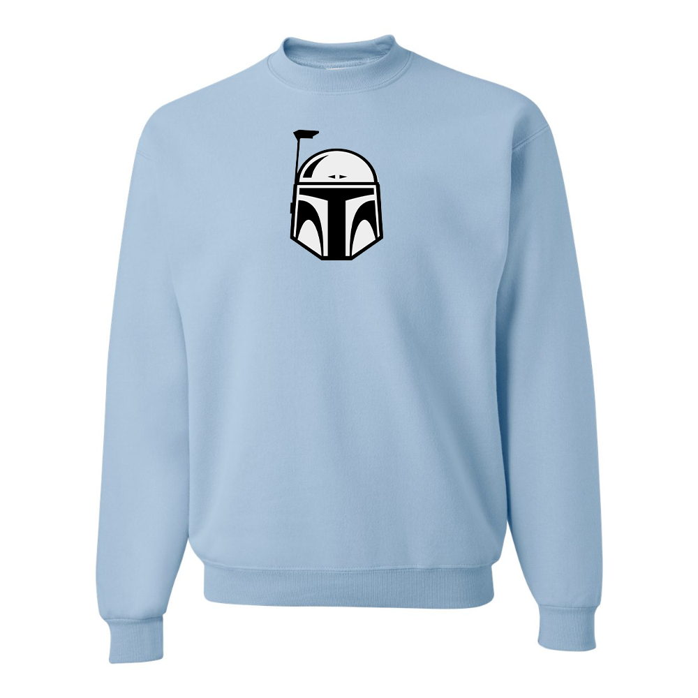 Men's Star Wars Boba Fett Helmet JERZEES NuBlend Crewneck Sweatshirt