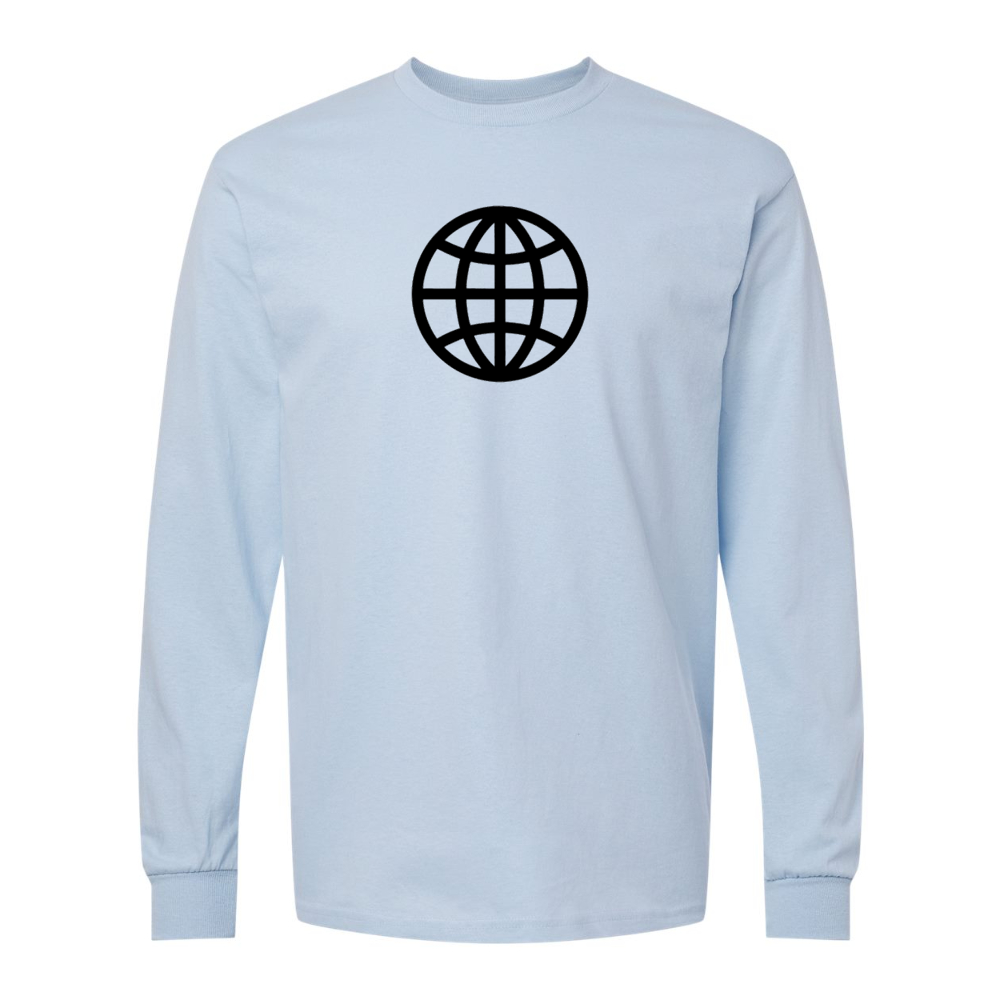 Men's  Internet Globe Gildan Heavy Cotton Long Sleeve T-Shirt