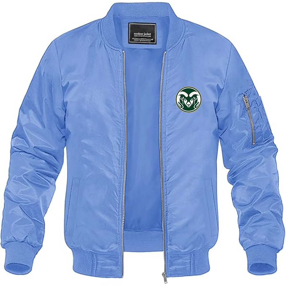 Men's Colorado State Rams Lightweight Bomber Jacket Windbreaker Softshell Varsity Jacket Coat
