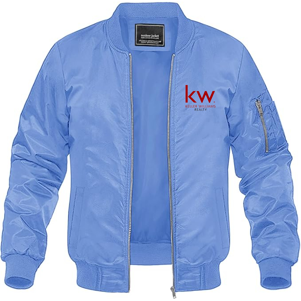 Men's Keller Williams Logo Lightweight Bomber Jacket Windbreaker Softshell Varsity Jacket Coat