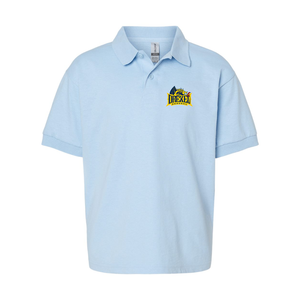 Youth  Drexel Dragons Gildan Dry Blend Jersey Polo