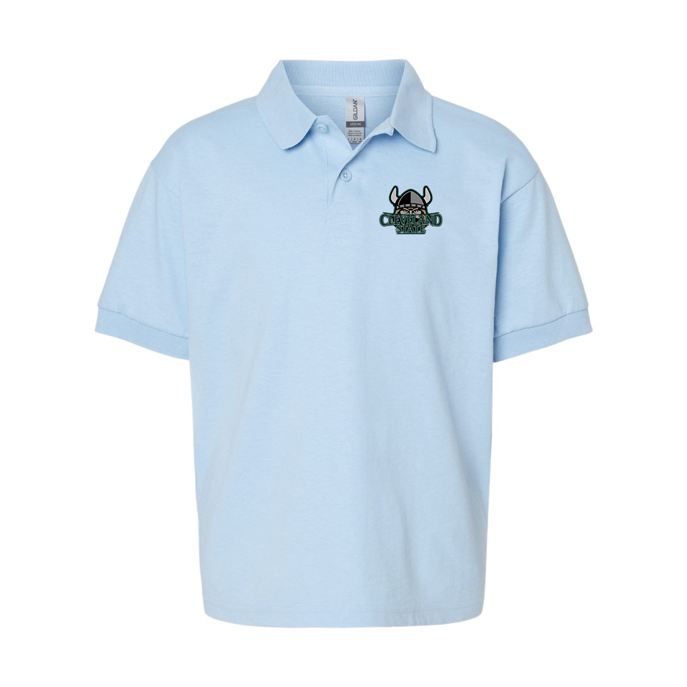Youth   Cleveland State Vikings  Gildan Dry Blend Jersey Polo