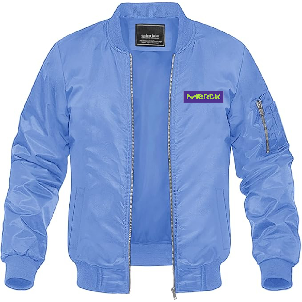 Men's  Merck KGaA Logo Lightweight Bomber Jacket Windbreaker Softshell Varsity Jacket Coat