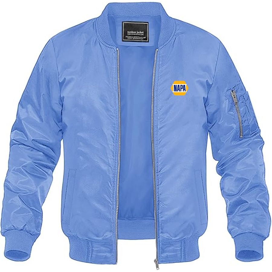 Men's Napa Logo Lightweight Bomber Jacket Windbreaker Softshell Varsity Jacket Coat