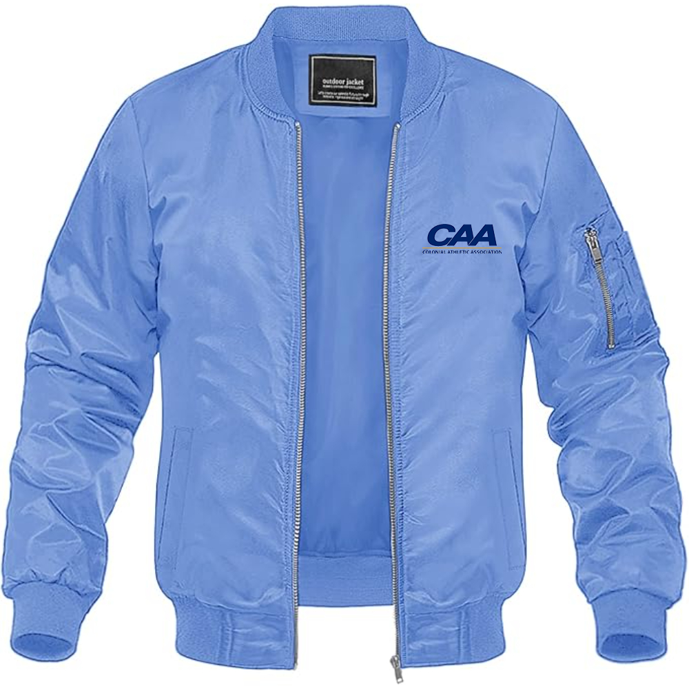 Men's Colonial Athletic Association Lightweight Bomber Jacket Windbreaker Softshell Varsity Jacket Coat