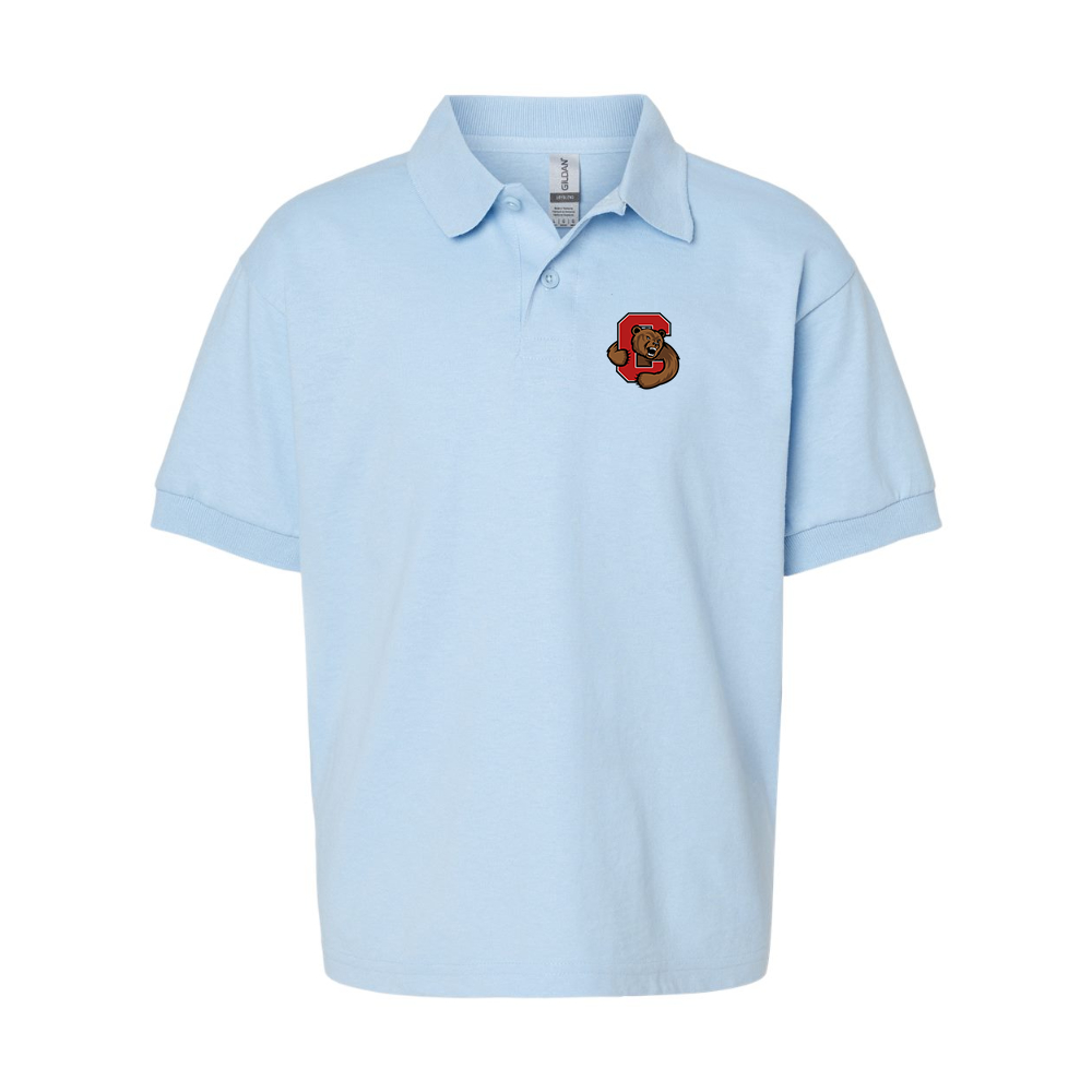 Youth Cornell Big Red Gildan Dry Blend Jersey Polo