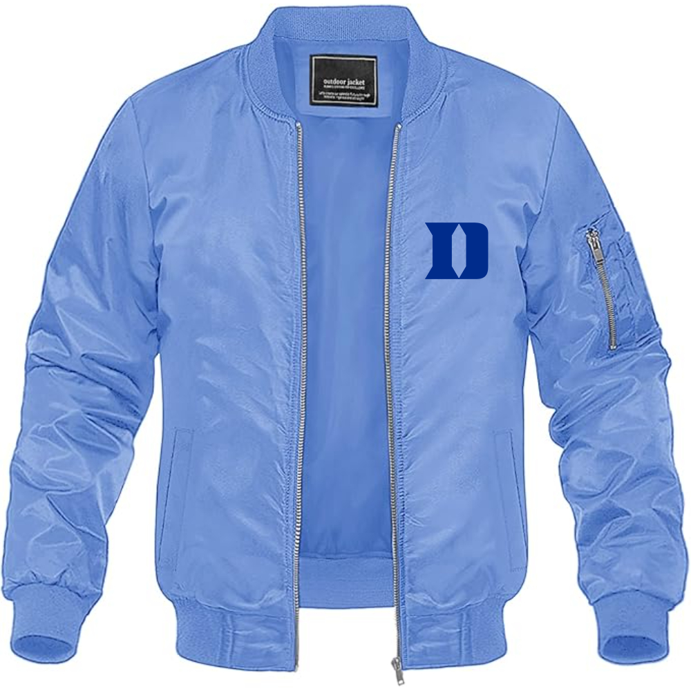 Men's  Duke Blue Devils Lightweight Bomber Jacket Windbreaker Softshell Varsity Jacket Coat