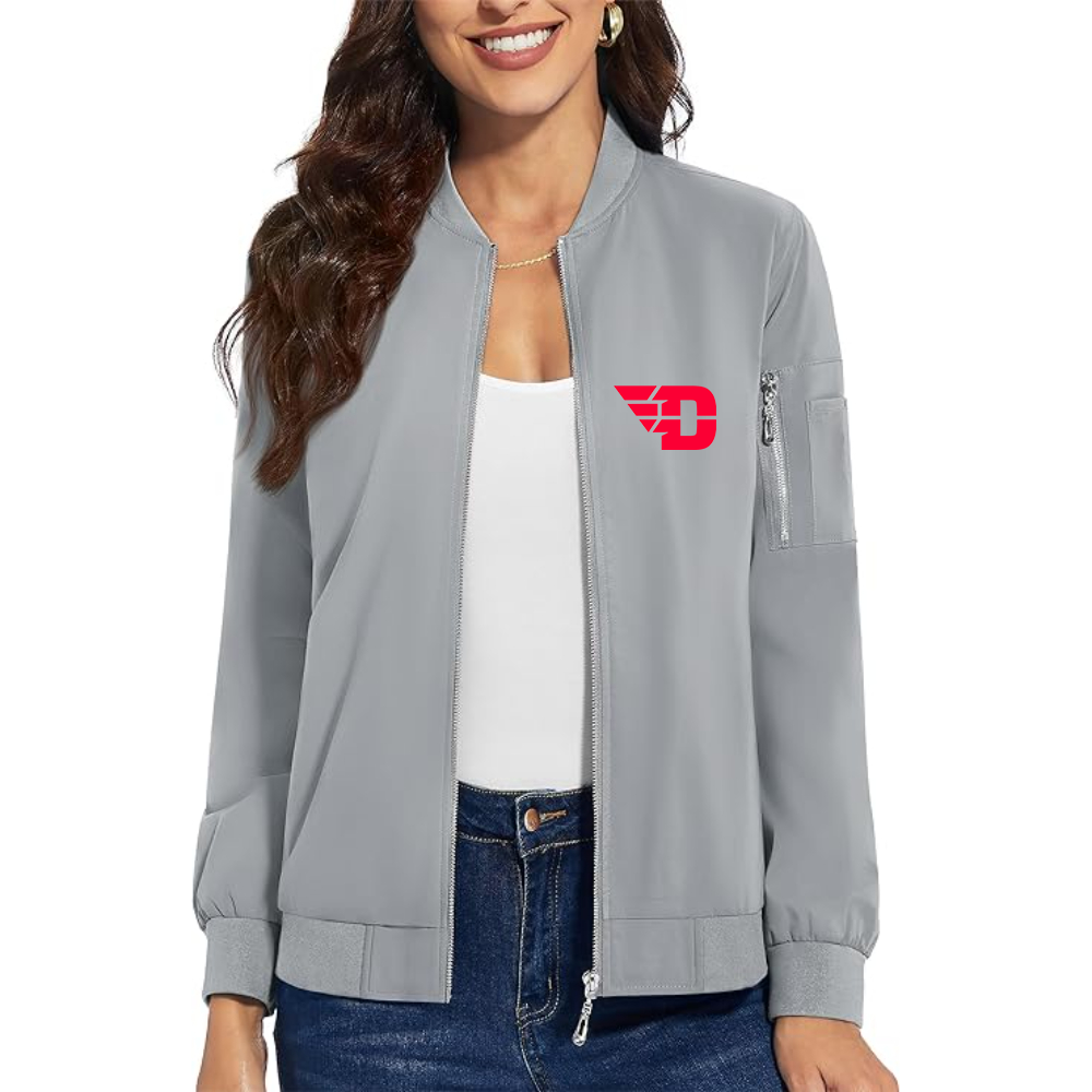 Women's   Dayton Flyers  Premium Bomber Jacket with Polished Detailing and Functional Sleeve Pocket Modern Luxury Outerwear