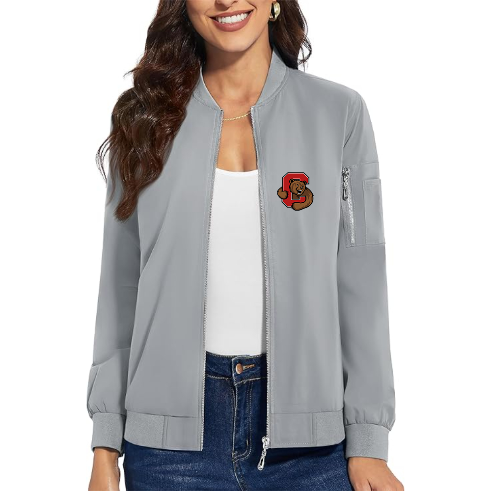 Women's Cornell Big Red Premium Bomber Jacket with Polished Detailing and Functional Sleeve Pocket Modern Luxury Outerwear