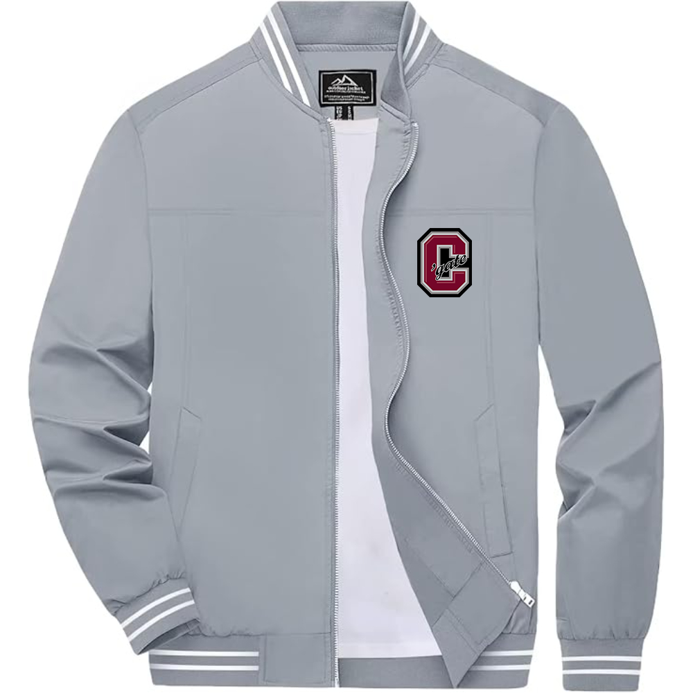 Men's Colgate Raiders Lightweight Zip-Up Bomber Jacket with Ribbed Collar and Cuffs Versatile Casual Outerwear