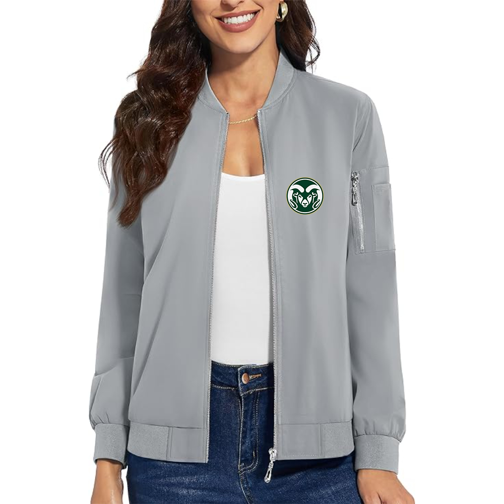 Women's  Colorado State Rams Premium Bomber Jacket with Polished Detailing and Functional Sleeve Pocket Modern Luxury Outerwear
