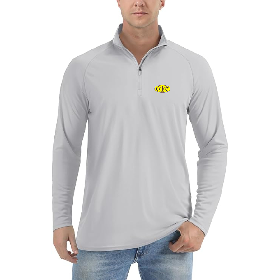 Men's Edfor Grand Sport Logo Lightweight Quarter-Zip Athletic Shirt Long Sleeve Performance Wear