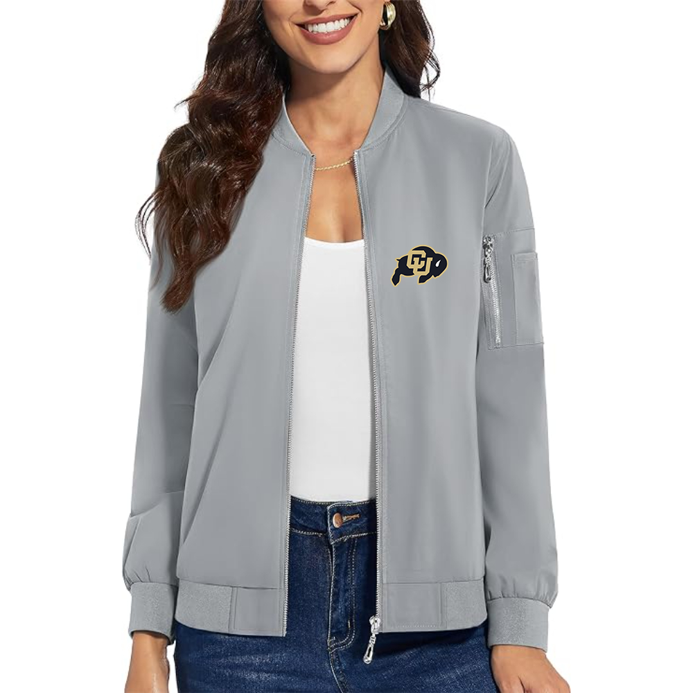 Women's Colorado Buffaloes Premium Bomber Jacket with Polished Detailing and Functional Sleeve Pocket Modern Luxury Outerwear