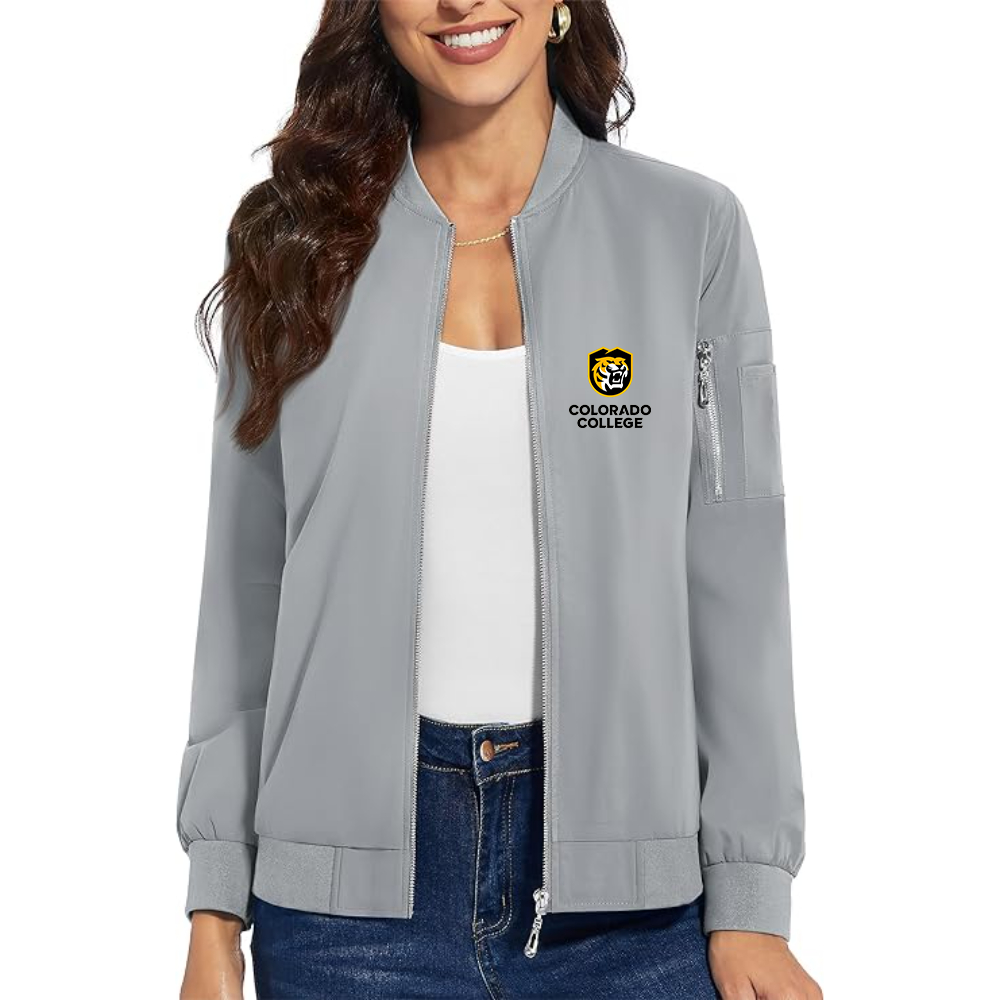 Women's Colorado College Tigers Premium Bomber Jacket with Polished Detailing and Functional Sleeve Pocket Modern Luxury Outerwear