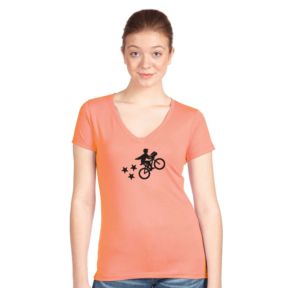 Women's Postmates Bike Next Level V-Neck T-Shirt