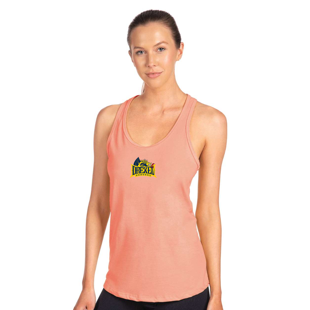 Women's  Drexel Dragons  Next Level Ideal Racerback Tank