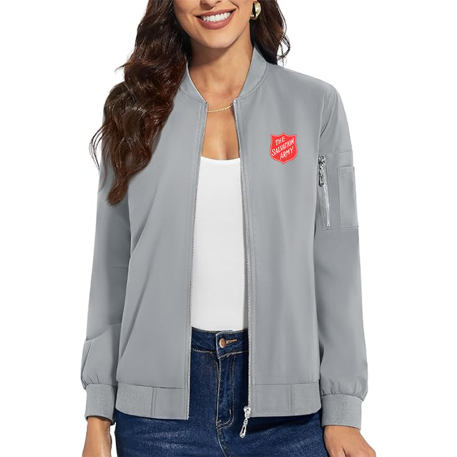 Women's The Salvation Army  Premium Bomber Jacket with Polished Detailing and Functional Sleeve Pocket Modern Luxury Outerwear