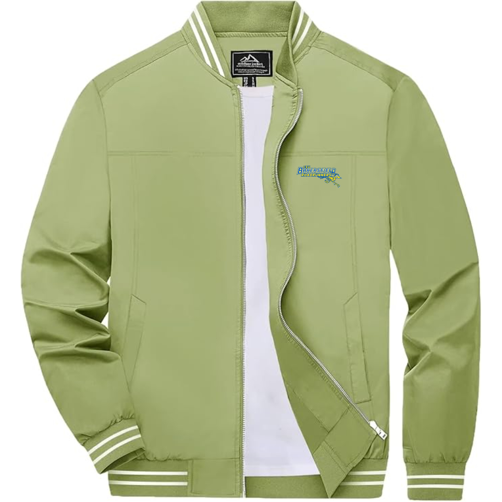 Men's CSU-Bakersfield Roadrunners Lightweight Zip-Up Bomber Jacket with Ribbed Collar and Cuffs Versatile Casual Outerwear