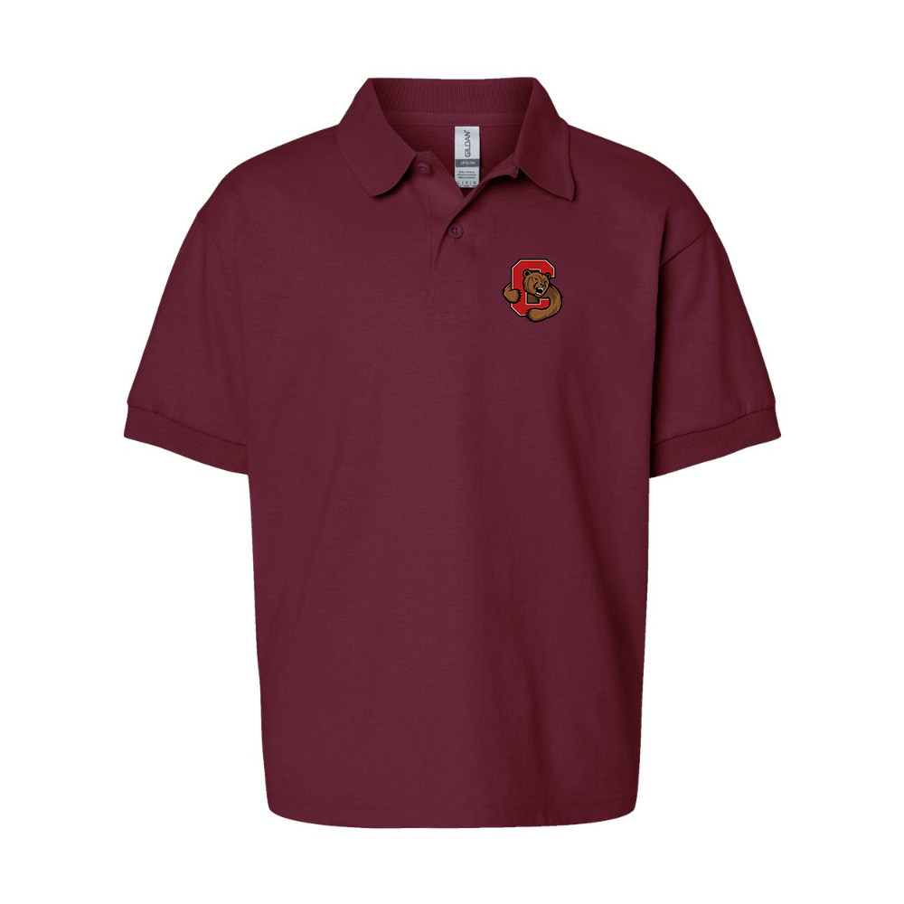 Youth Cornell Big Red Gildan Dry Blend Jersey Polo