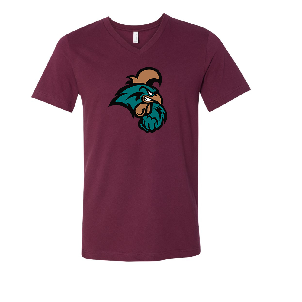 Coastal Carolina Chanticleers  BELLA  CANVAS - Jersey V-Neck T-Shirt