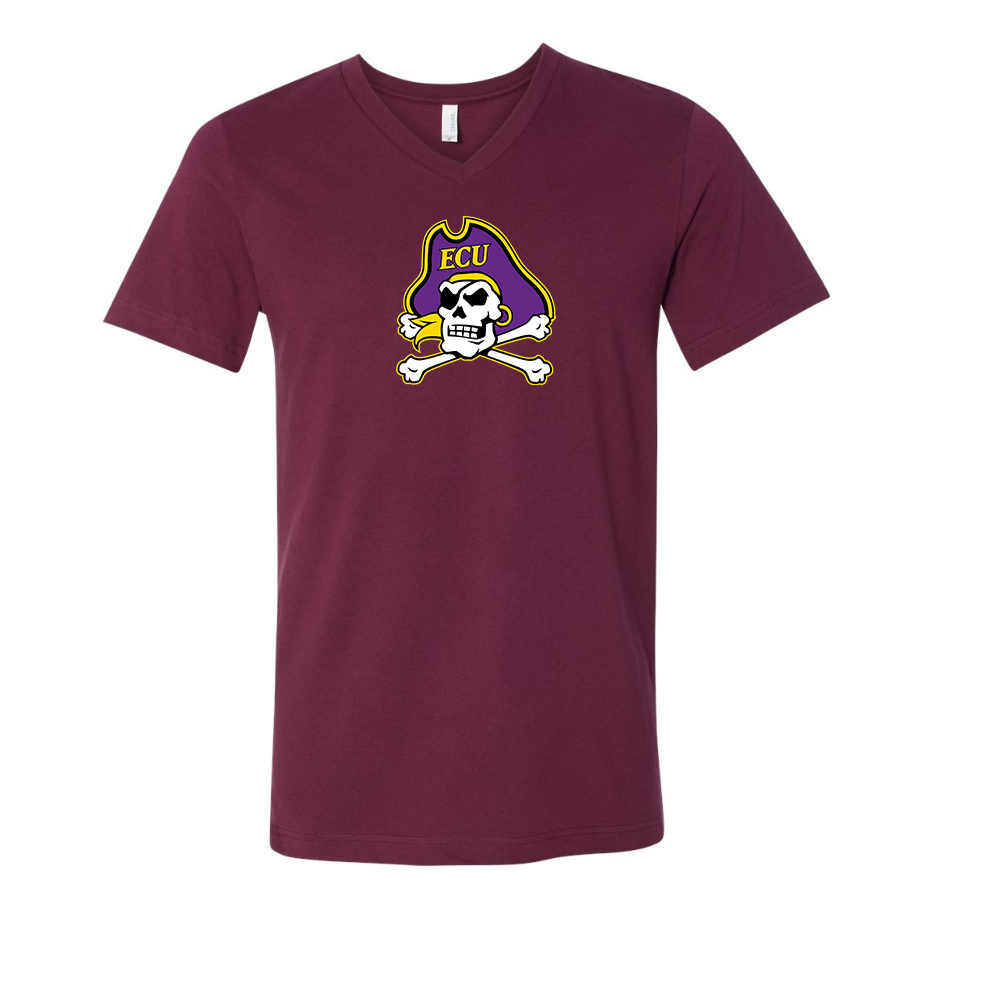 East Carolina Pirates BELLA  CANVAS - Jersey V-Neck T-Shirt