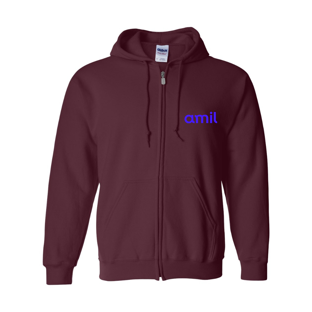 Men's  Amil  Gildan  Heavy Blend Full Zip Hooded Sweatshirt
