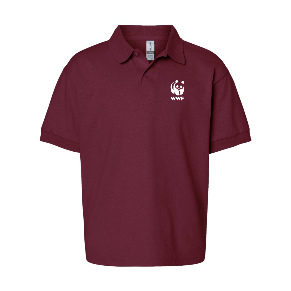 Youth  WWF Gildan Dry Blend Jersey Polo