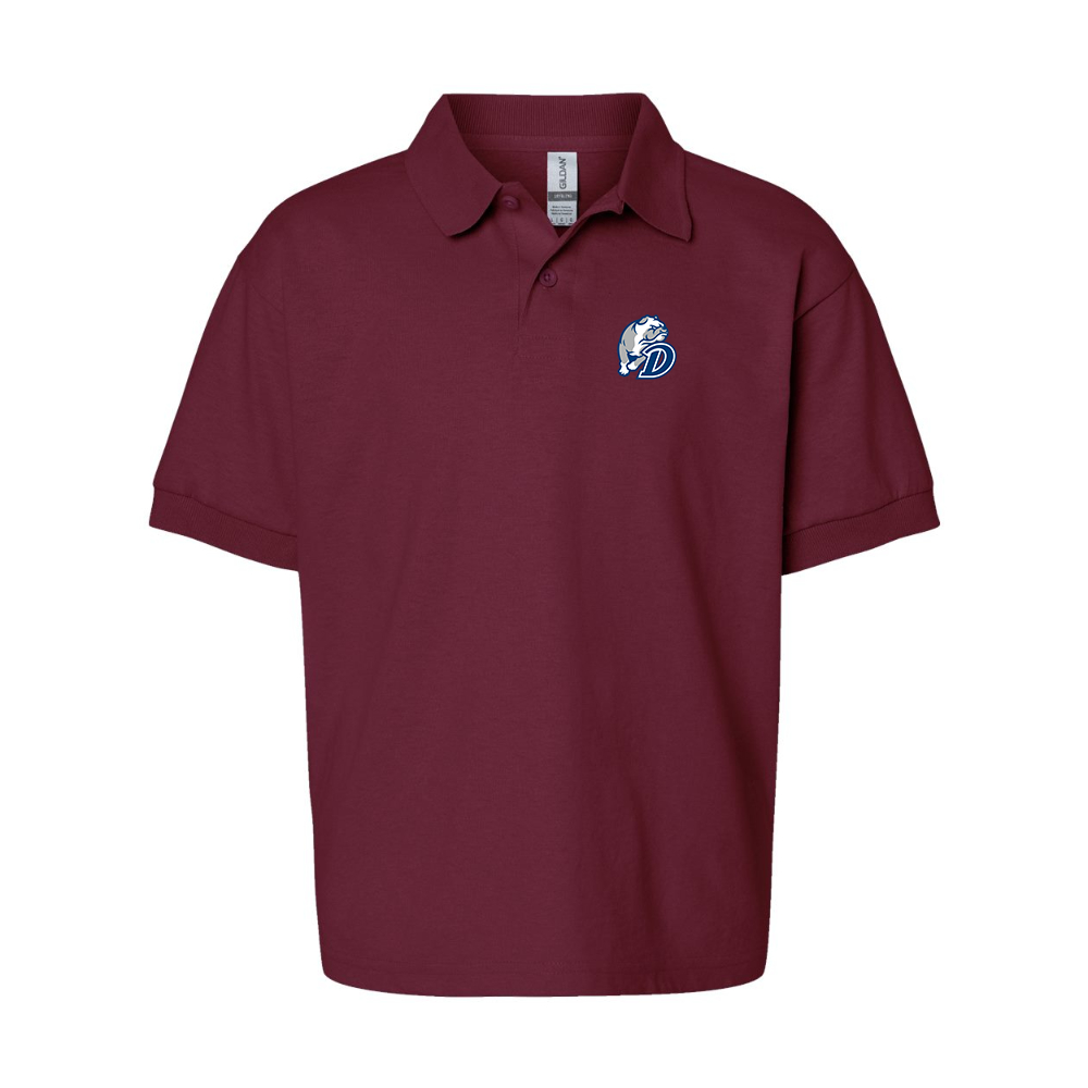Youth  Drake Bulldogs Gildan Dry Blend Jersey Polo