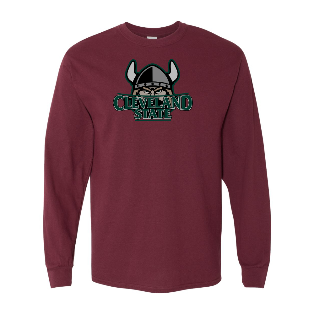 Men's  Cleveland State Vikings Gildan Heavy Cotton Long Sleeve T-Shirt