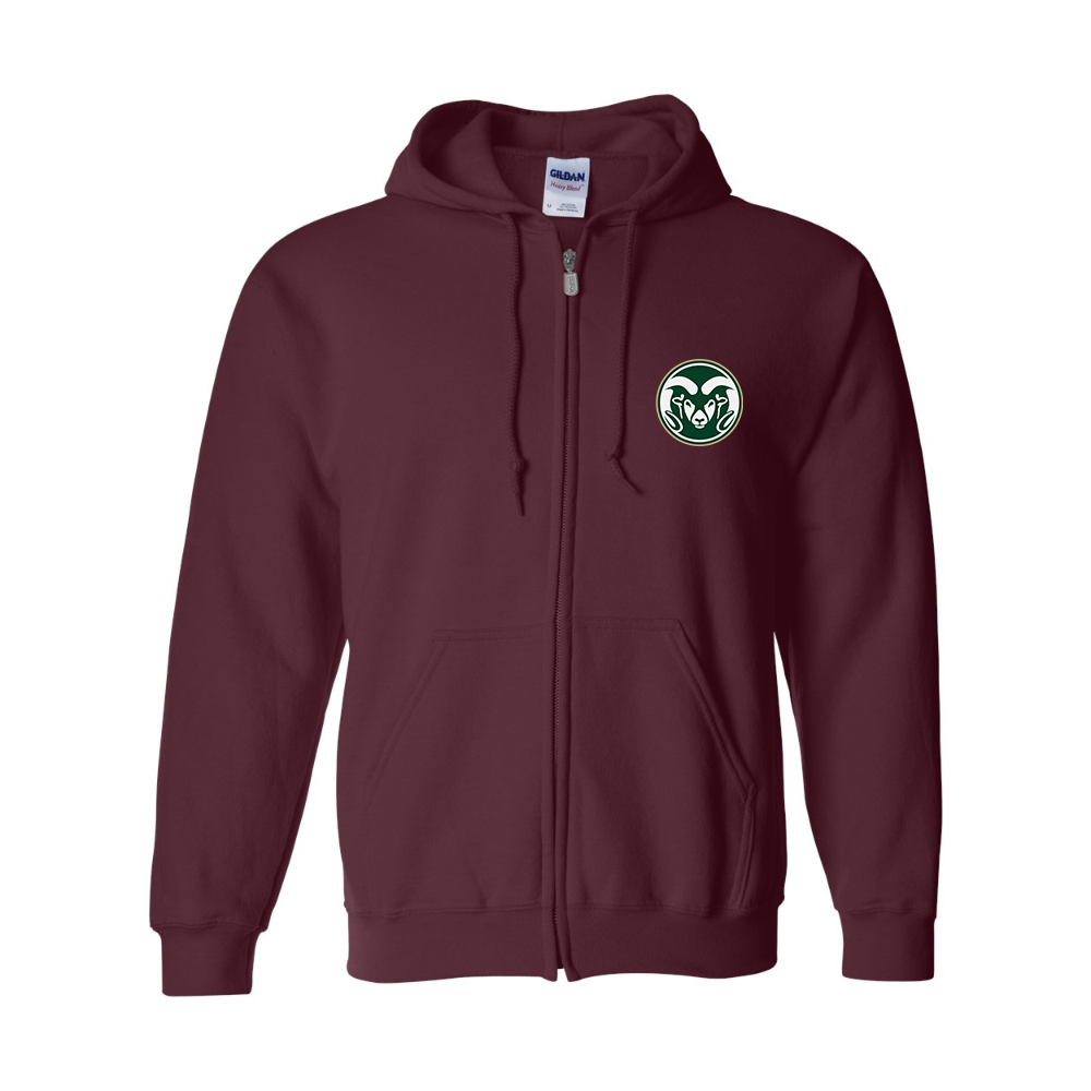 Men's Colorado State Rams Gildan  Heavy Blend Full Zip Hooded Sweatshirt