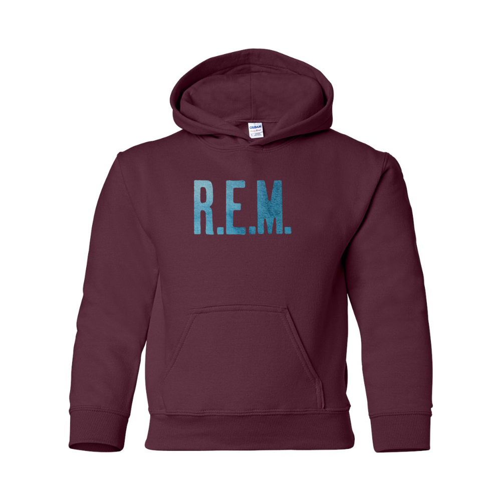 Youth R.E.M. Blue Gildan Heavy Blend  Hooded Sweatshirt