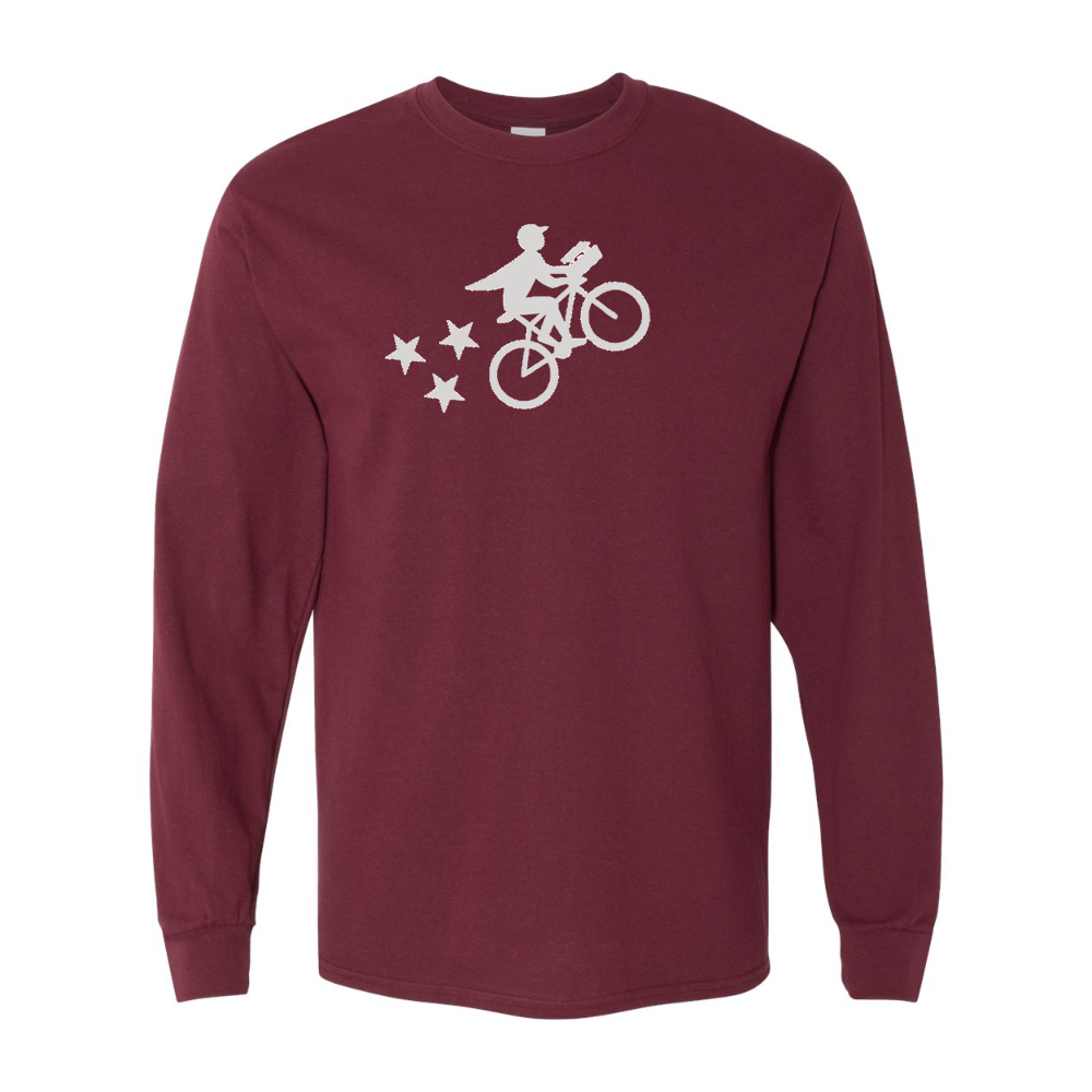 Men's Postmates Bike Gildan Heavy Cotton Long Sleeve T-Shirt