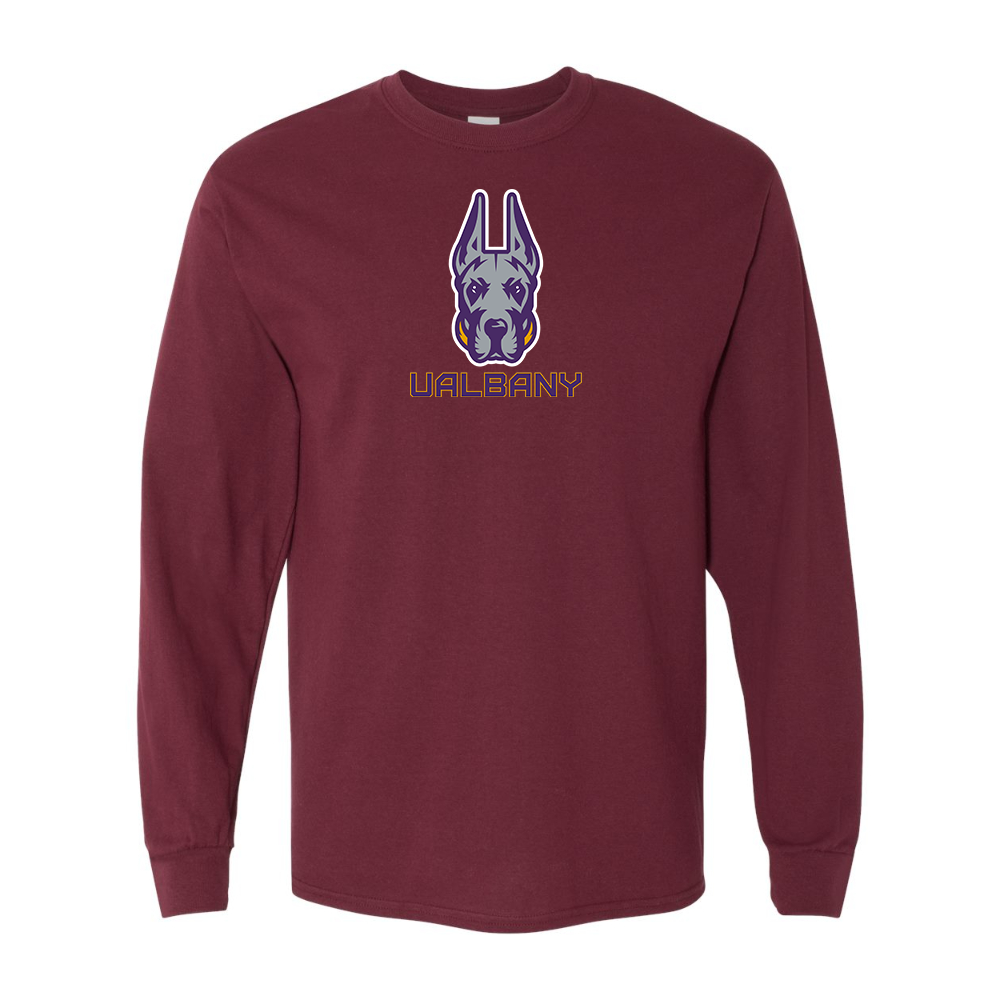 Men's Albany Great Danes Gildan Heavy Cotton Long Sleeve T-Shirt