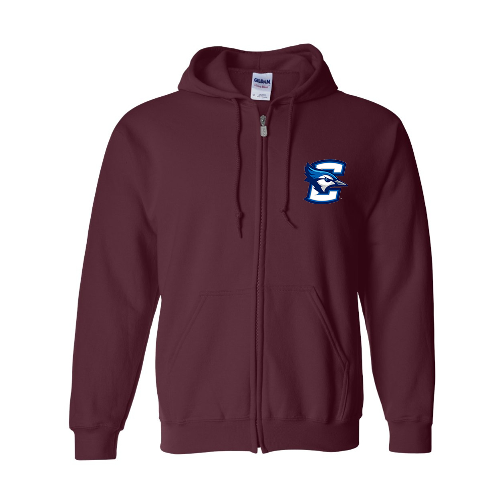 Men's Creighton Bluejays  Gildan  Heavy Blend Full Zip Hooded Sweatshirt