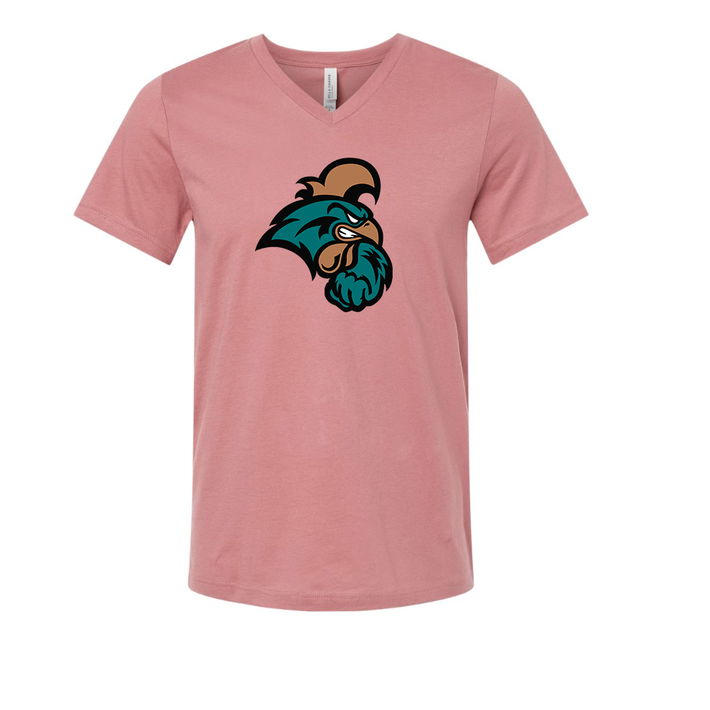 Coastal Carolina Chanticleers  BELLA  CANVAS - Jersey V-Neck T-Shirt