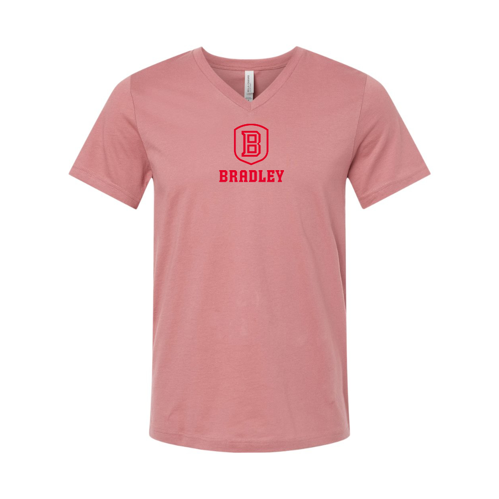 Bradley Braves BELLA  CANVAS - Jersey V-Neck T-Shirt
