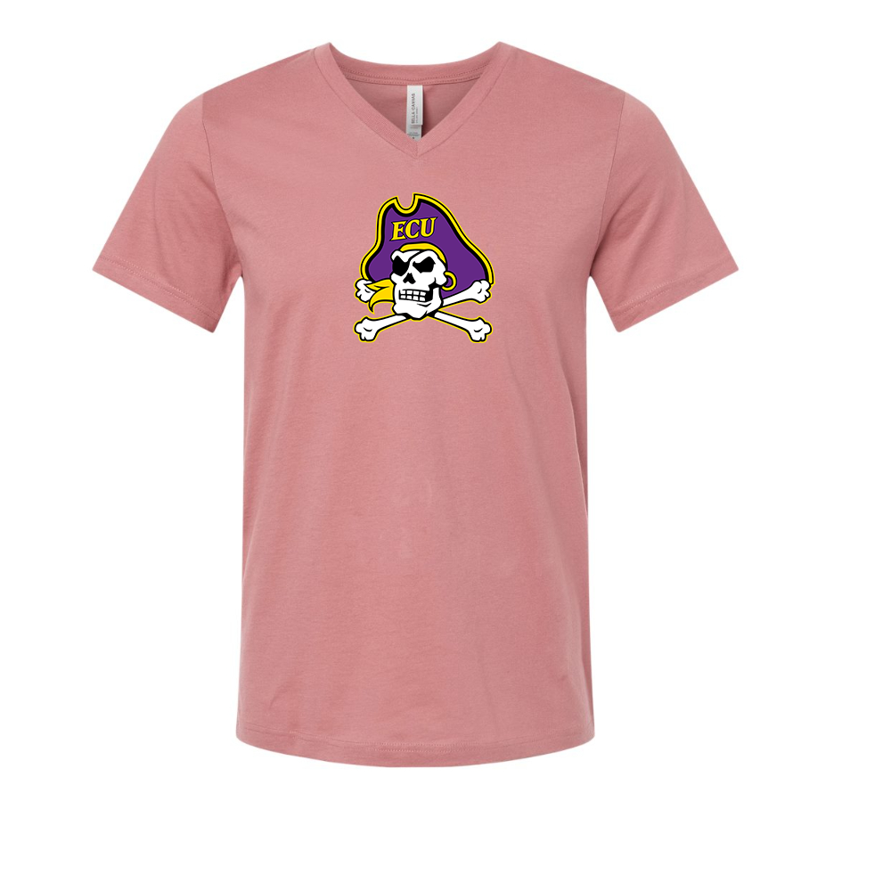 East Carolina Pirates BELLA  CANVAS - Jersey V-Neck T-Shirt