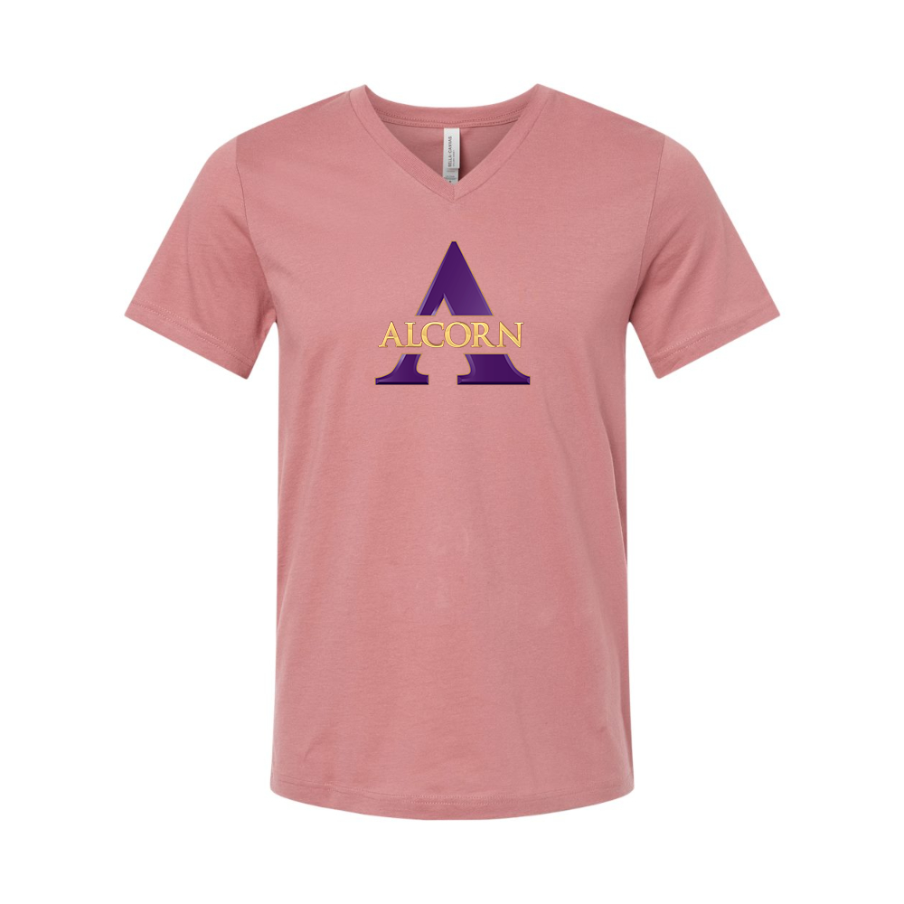 Alcorn State Braves  BELLA  CANVAS - Jersey V-Neck T-Shirt