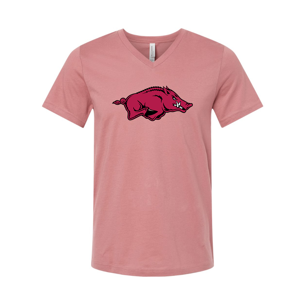 Arkansas Razorbacks  BELLA  CANVAS - Jersey V-Neck T-Shirt