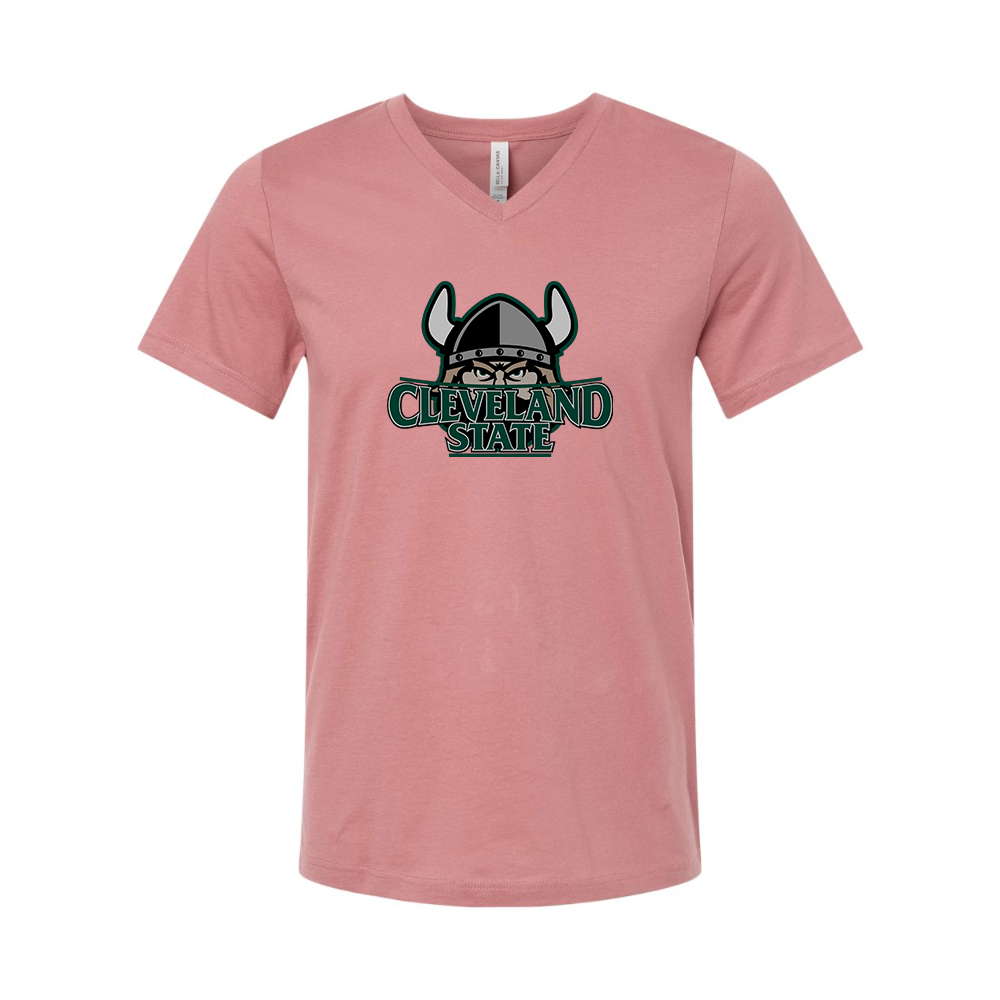 Cleveland State Vikings  BELLA  CANVAS - Jersey V-Neck T-Shirt