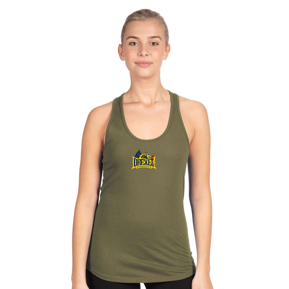 Women's  Drexel Dragons  Next Level Ideal Racerback Tank