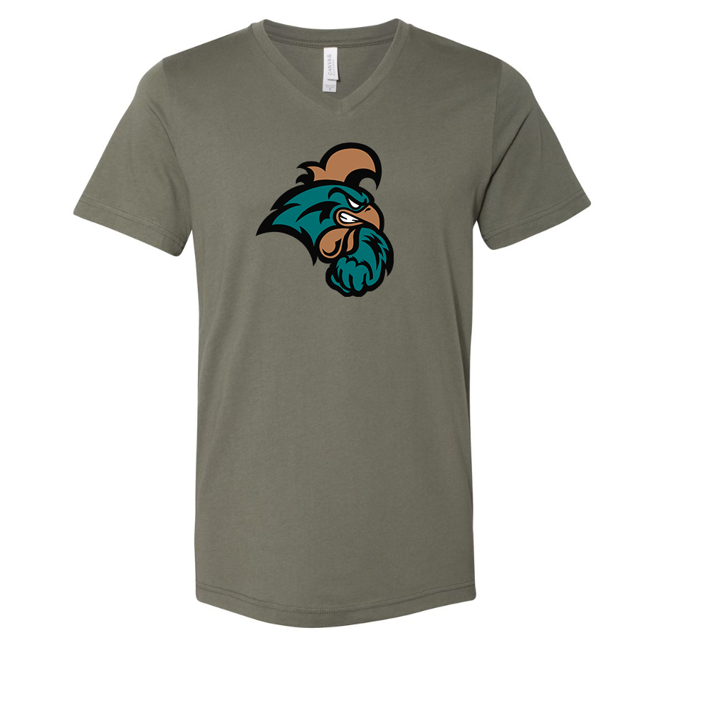 Coastal Carolina Chanticleers  BELLA  CANVAS - Jersey V-Neck T-Shirt
