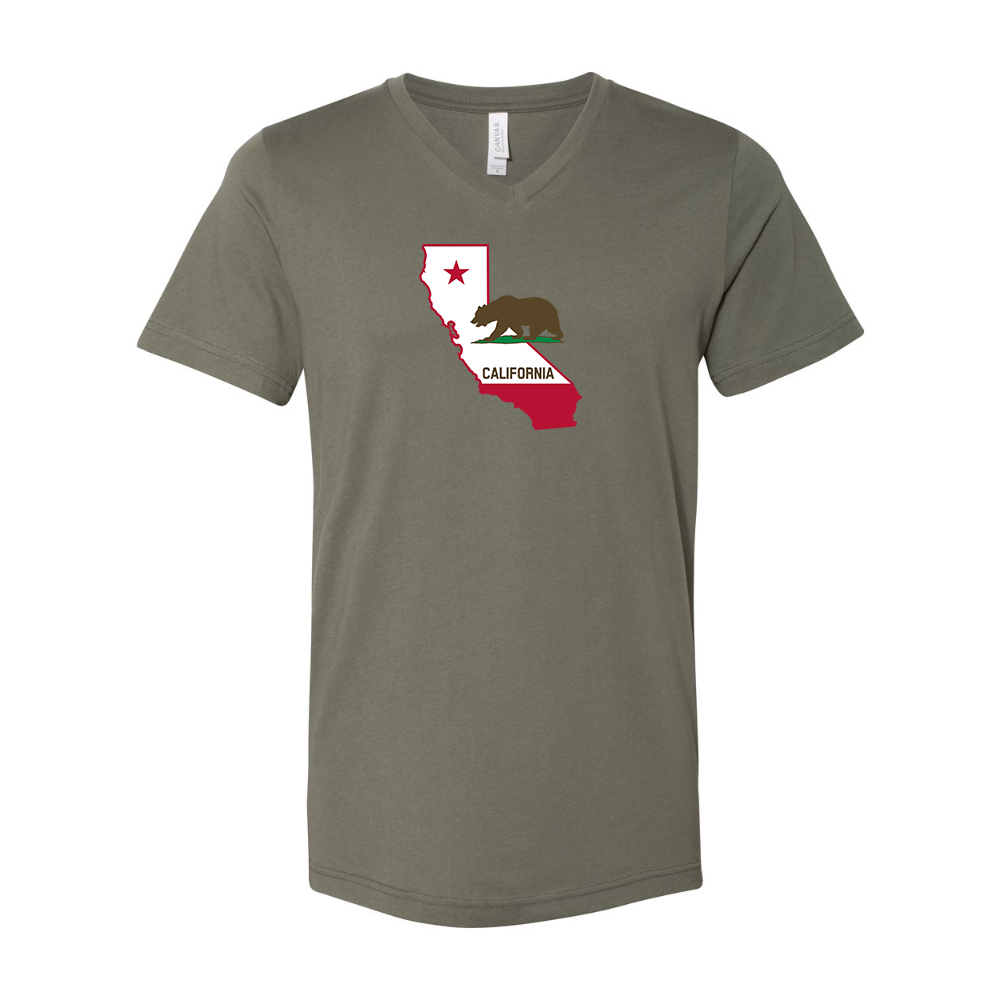 California Bear Map  BELLA  CANVAS - Jersey V-Neck T-Shirt