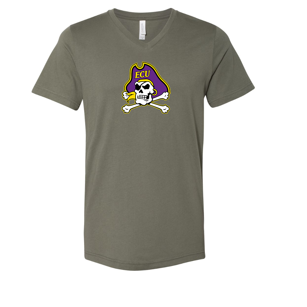 East Carolina Pirates BELLA  CANVAS - Jersey V-Neck T-Shirt