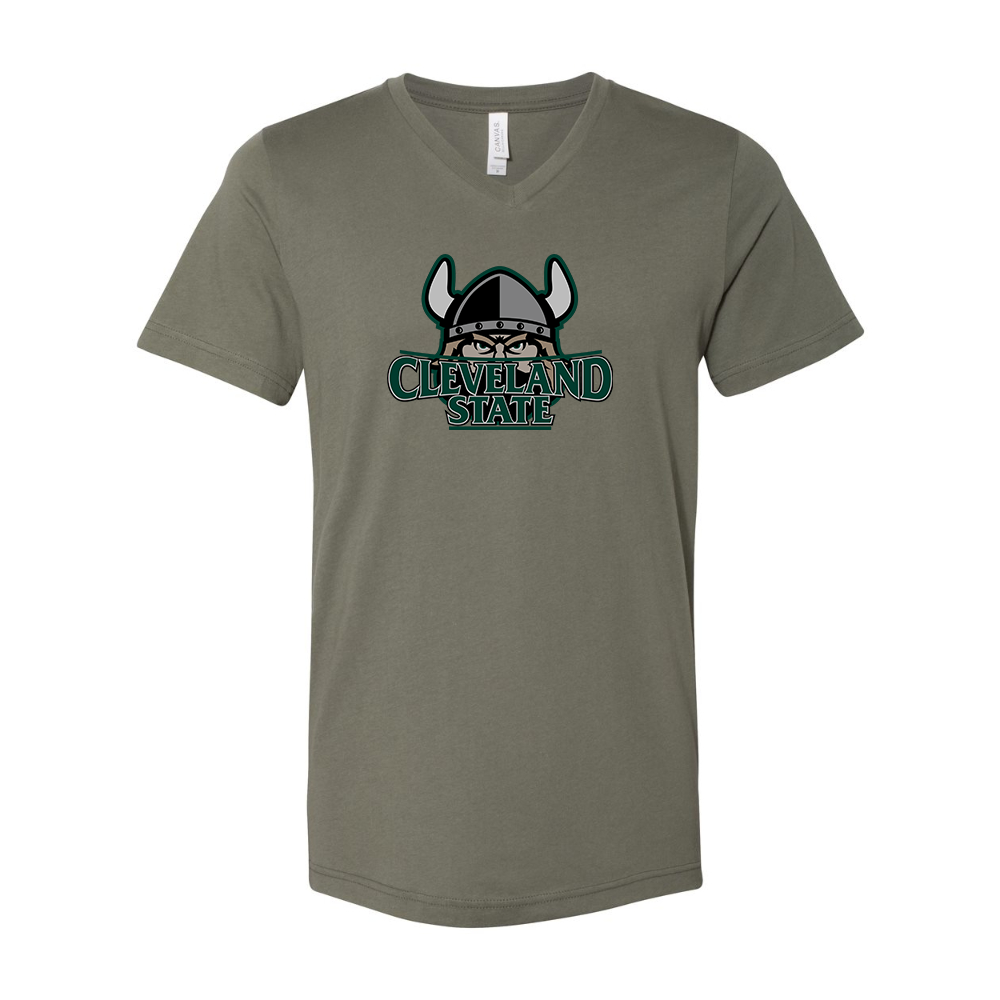 Cleveland State Vikings  BELLA  CANVAS - Jersey V-Neck T-Shirt