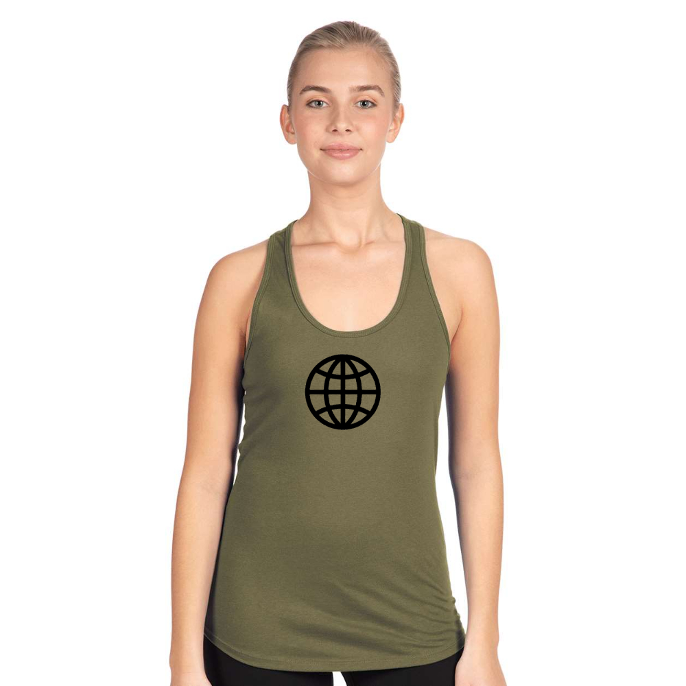 Women's Internet Globe Next Level Ideal Racerback Tank