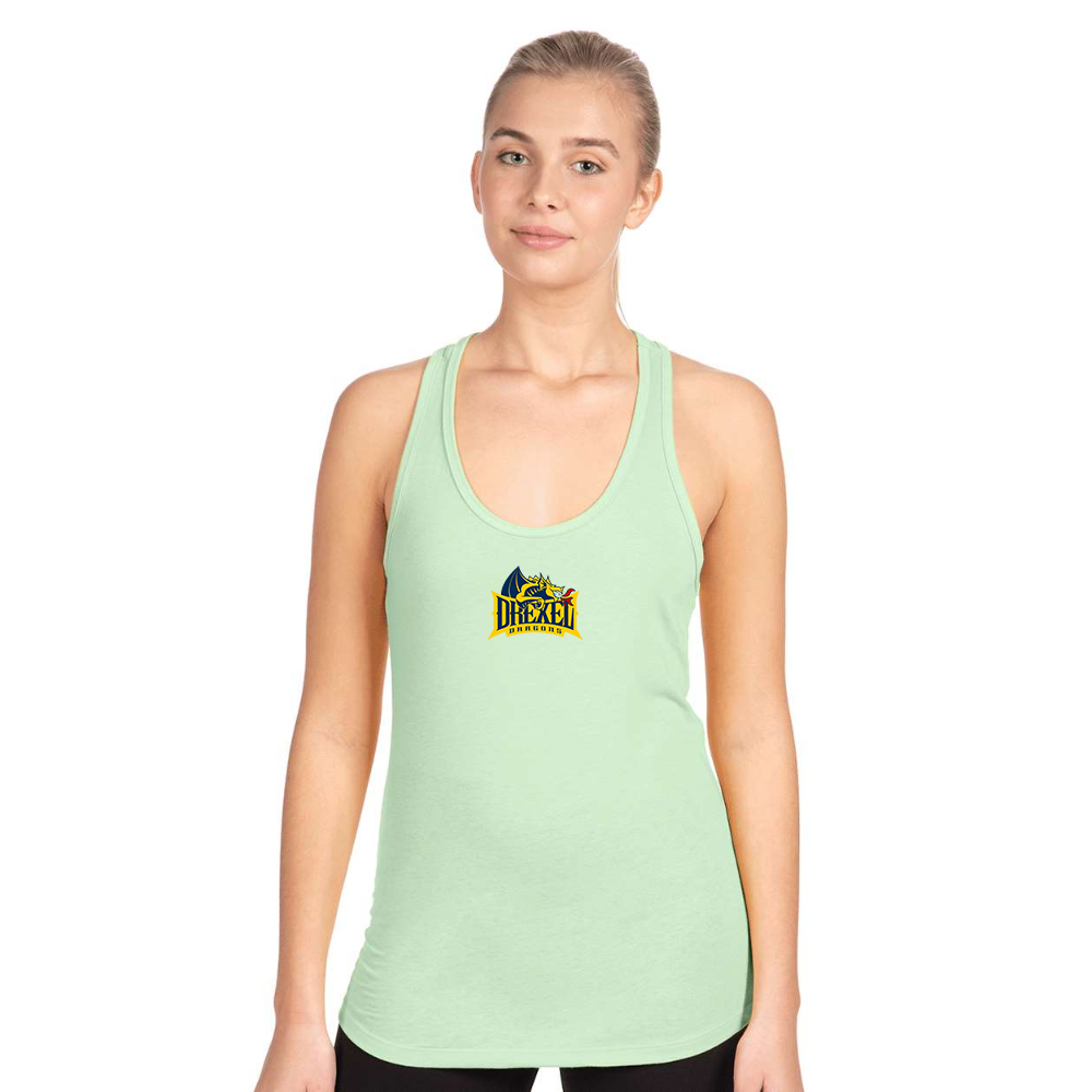 Women's  Drexel Dragons  Next Level Ideal Racerback Tank