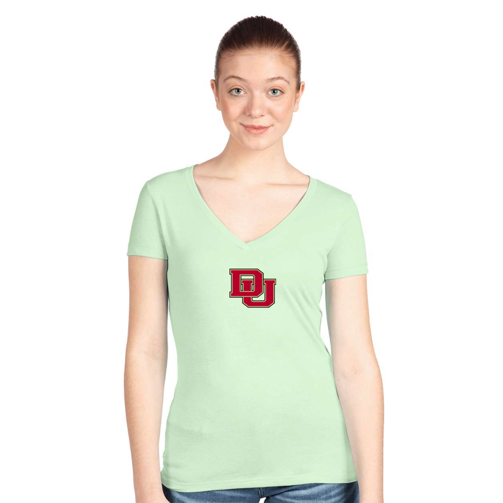 Women's Denver Pioneers  Next Level V-Neck T-Shirt